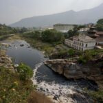 Nepal’s holy Bagmati River choked with black sewage, trash