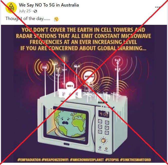 Posts mislead on global warming impact of microwave frequencies from 5G cell towers