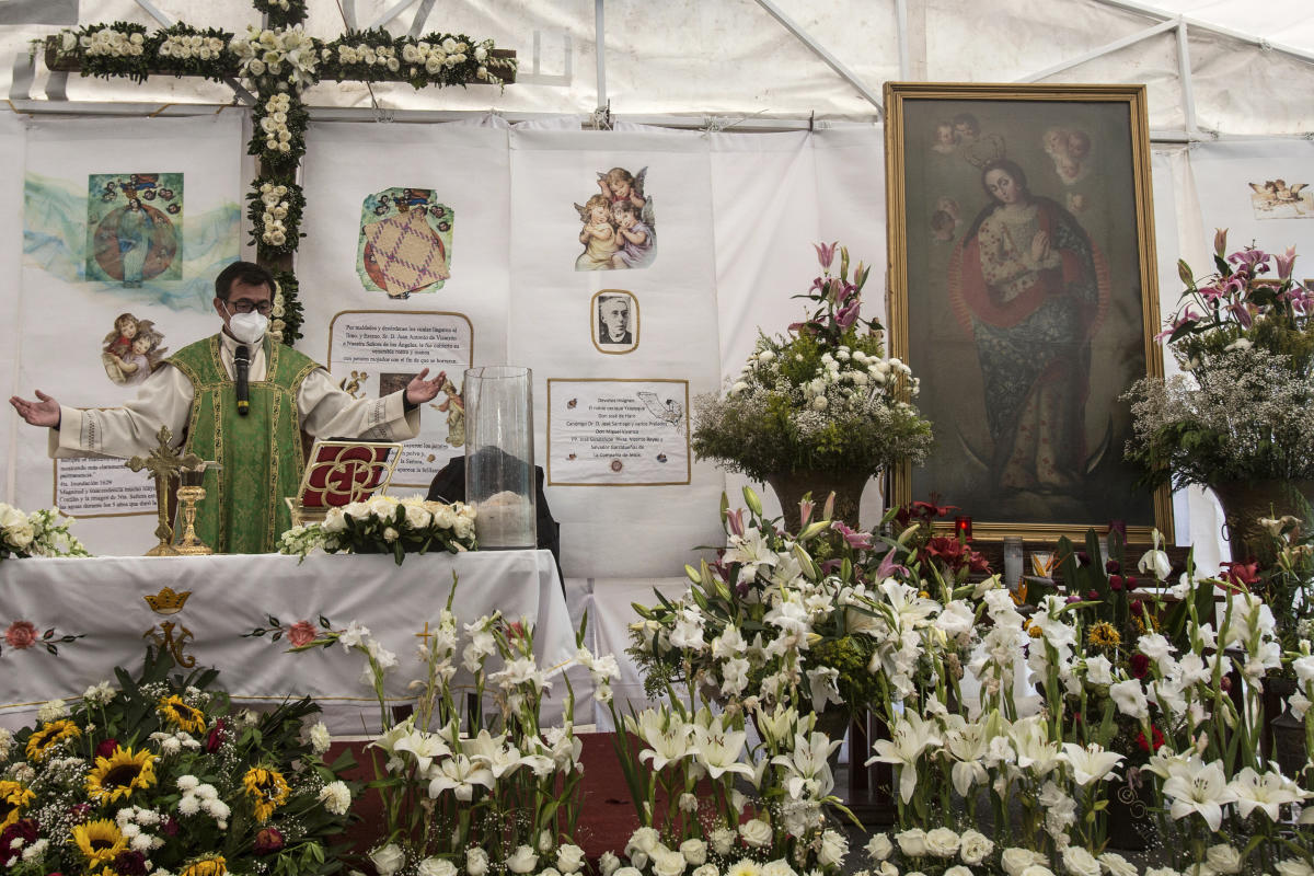 Quake-hit Mexico church with iconic Virgin image gets rehab