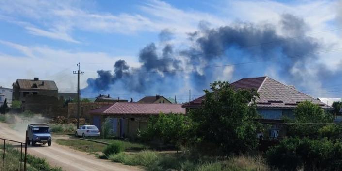 Two main theories on how Russian air base in Novofedorivka was partially destroyed