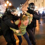 At anti-war protests in Russia, fears for the drafted as ‘cannon fodder’ and a brutal response by police