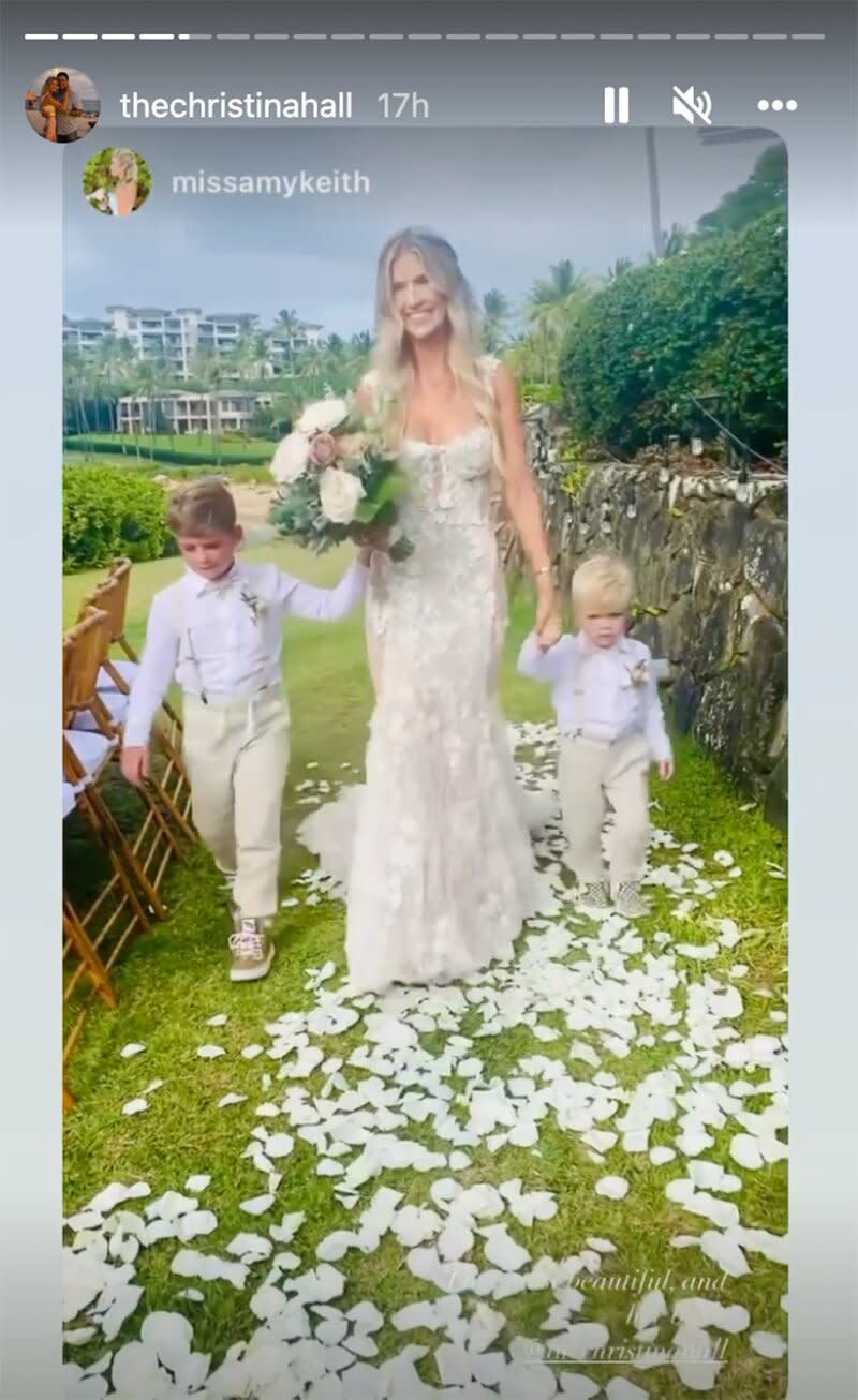 Christina Hall’s Sons Hudson and Brayden Walked Their Mom Down the Aisle at Maui Wedding: Photo