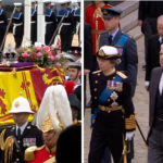 Harry and William pictured solemnly walking behind Queen’s coffin in echo of Diana’s funeral