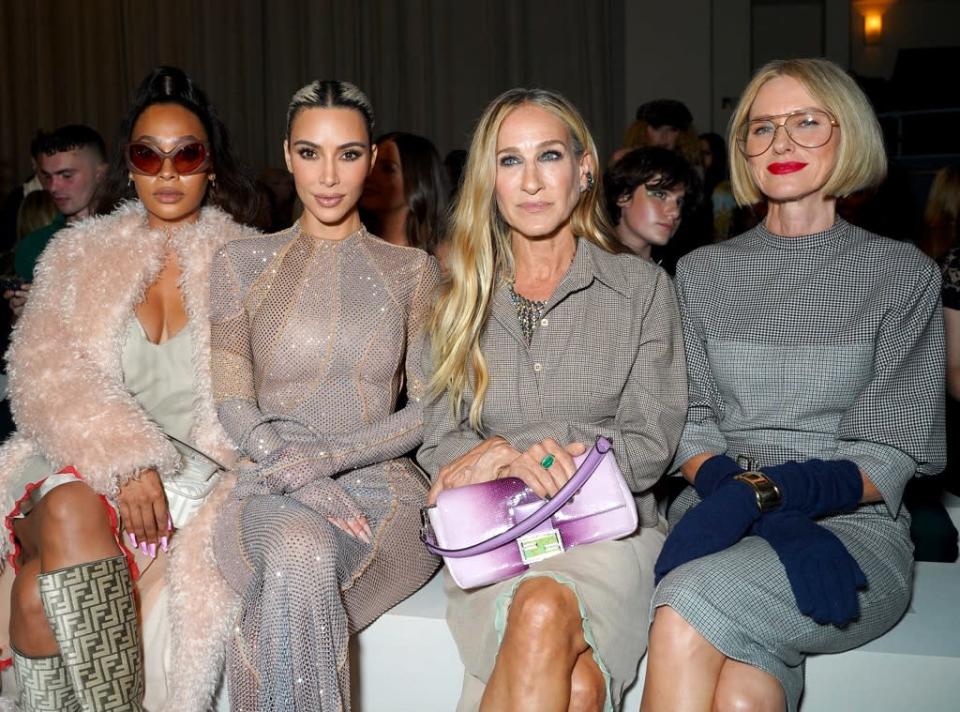 Kim Kardashian Sits With Sarah Jessica Parker at Star-Studded Fendi New York Fashion Week Show