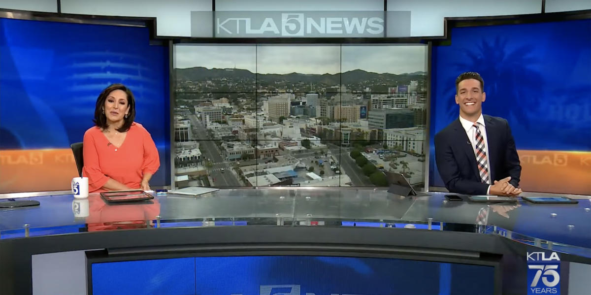 Los Angeles anchorman is out of a job following an on-air, emotional farewell to colleague