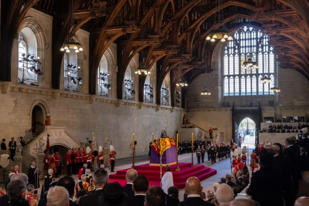 Man Grabs Queen Elizabeth’s Coffin At Westminster Hall Lying In State, Swiftly Arrested – Watch