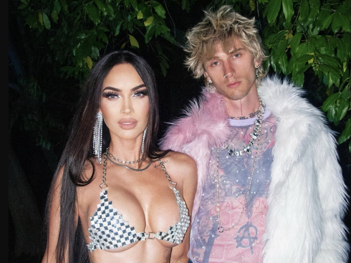 Megan Fox and Machine Gun Kelly wear skin-baring, glittery roller disco looks in 1st Instagram together in months