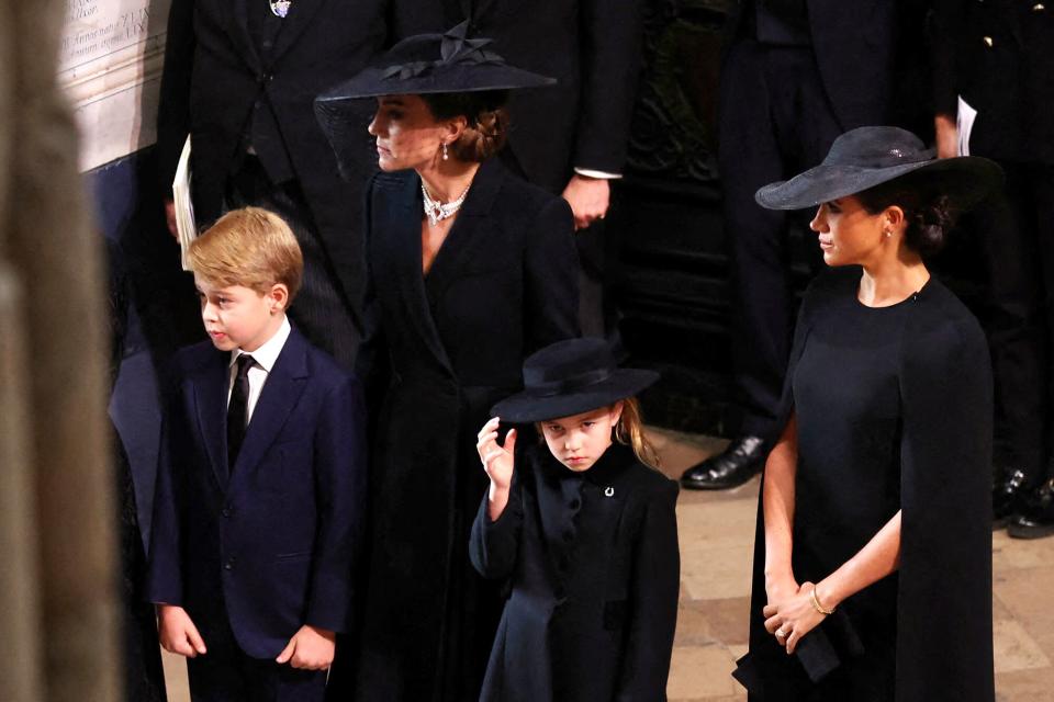 Prince George, 9, and Princess Charlotte, 7, Join Royal Family Procession at Queen Elizabeth’s Funeral