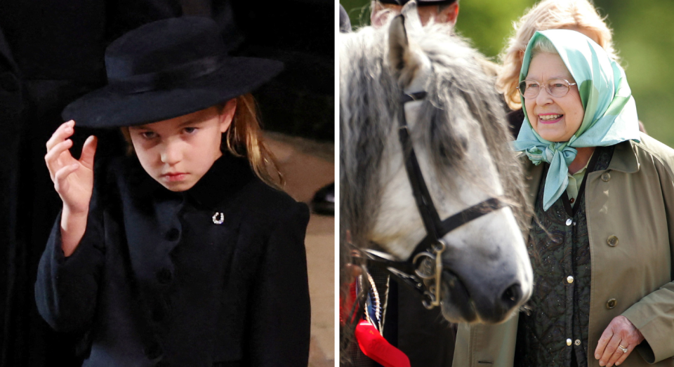 Princess Charlotte nods to ‘Gan Gan’s’ love of horses at Queen’s funeral with horseshoe brooch