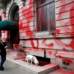 Russian consulate in New York vandalized with red paint