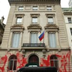 Russia’s consulate in New York vandalized in apparent protest