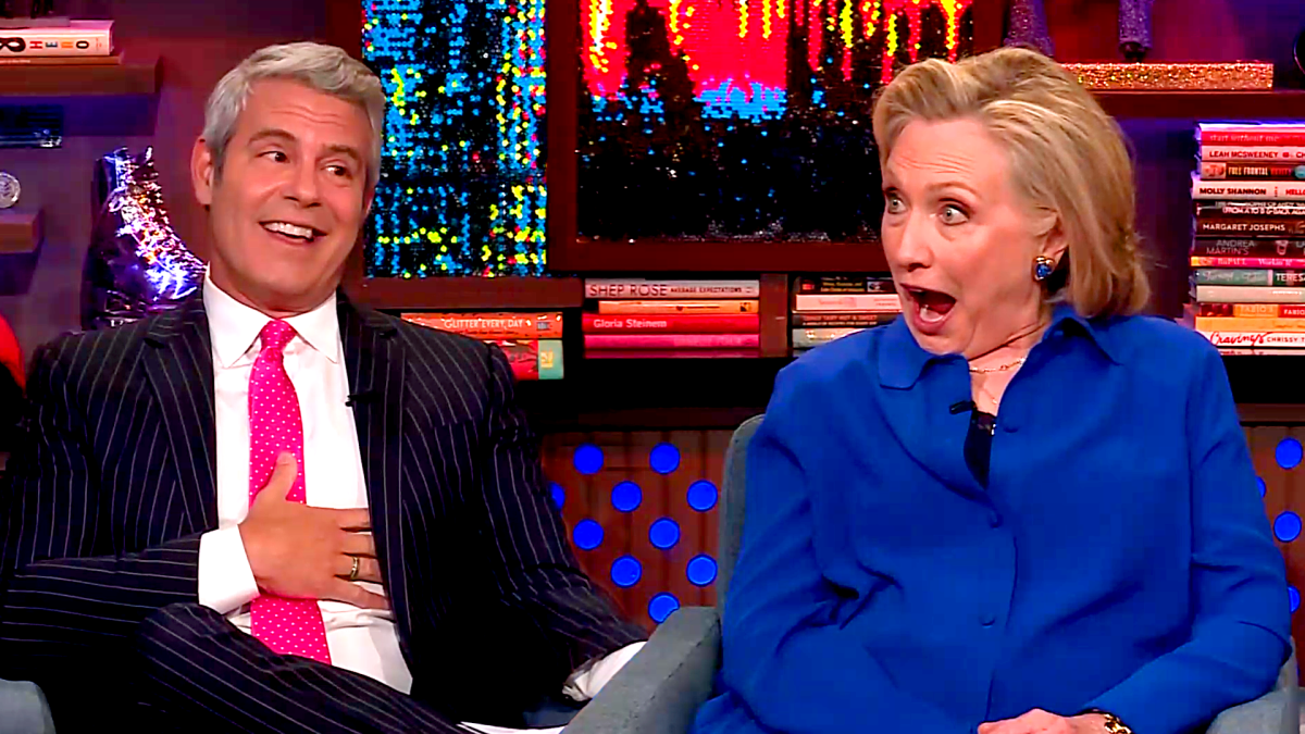 ‘T.M.I.’: Hillary Clinton learns of Andy Cohen’s ‘wonderful liaison’ with one of her Secret Service agents