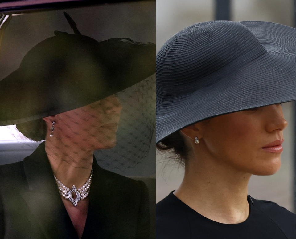 The significance behind Kate Middleton and Meghan Markle’s jewelry at the queen’s funeral