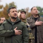 Ukraine war – live: Zelensky praises troops on visit to newly liberated city