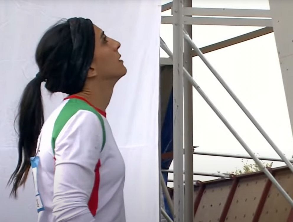 Female athlete represents Iran without hijab at overseas climbing competition