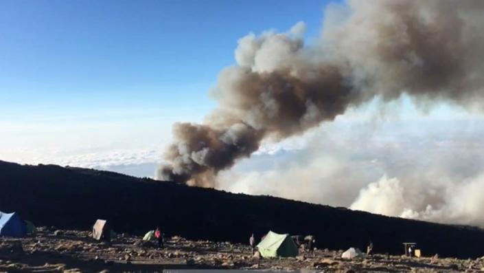 Kilimanjaro: Firefighters containing blaze on Tanzania mountain