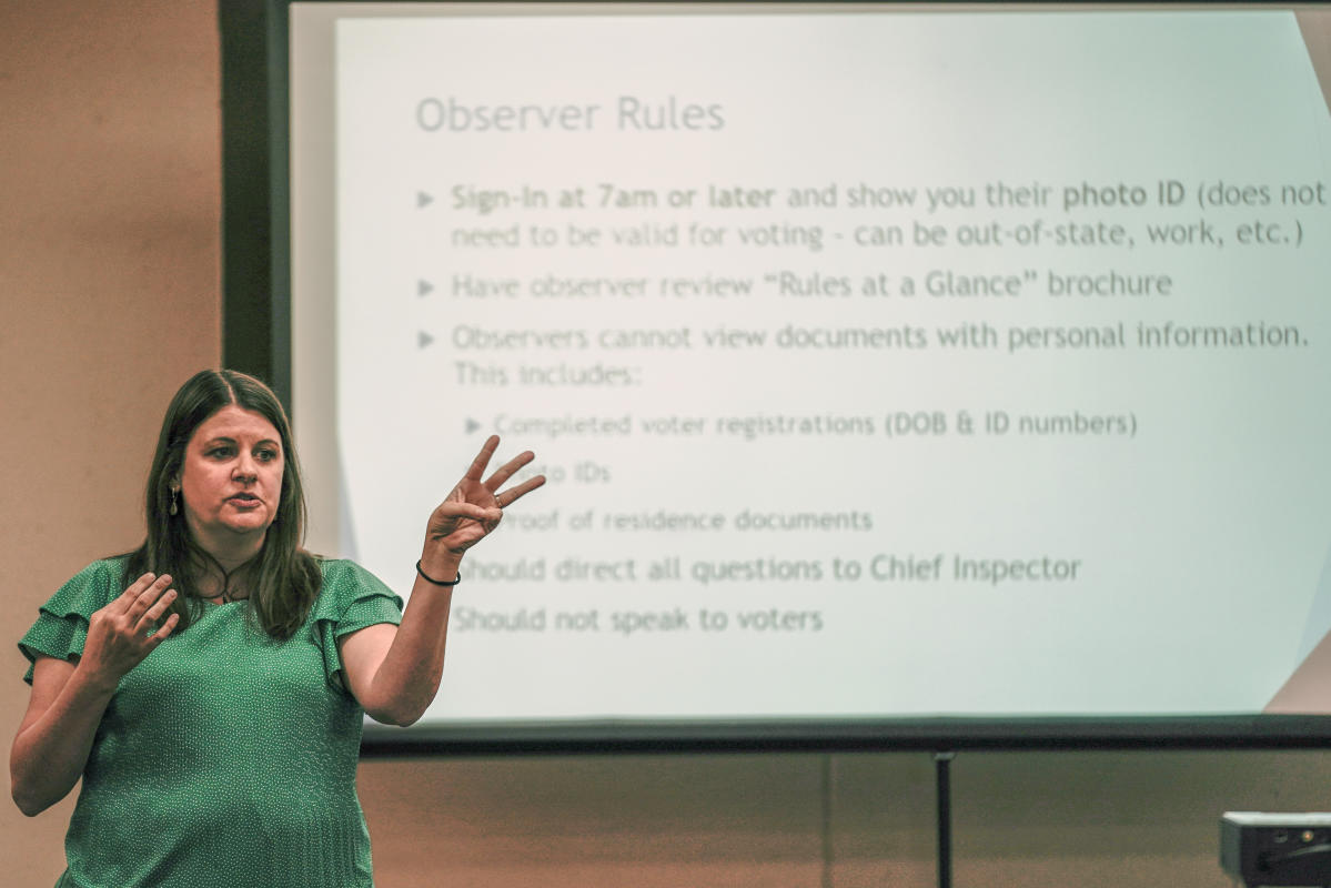 Poll workers train for conflict: ‘A little nervous? I am.’