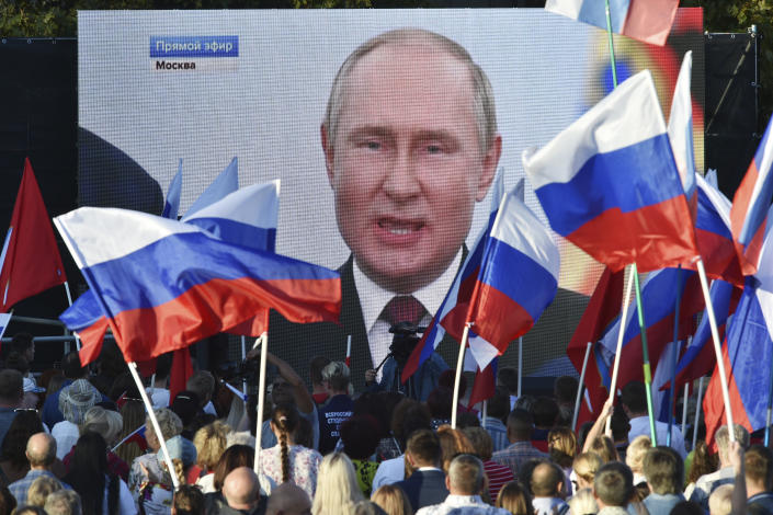 Putin recasts his Ukraine war as Russia’s struggle against the West