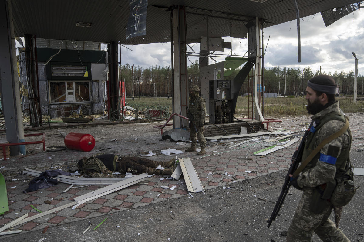 Retreating Russians leave their comrades’ bodies behind