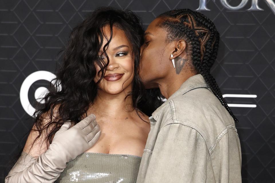 Rihanna and A$AP Rocky Have Date Night on Red Carpet of Black Panther: Wakanda Forever Premiere