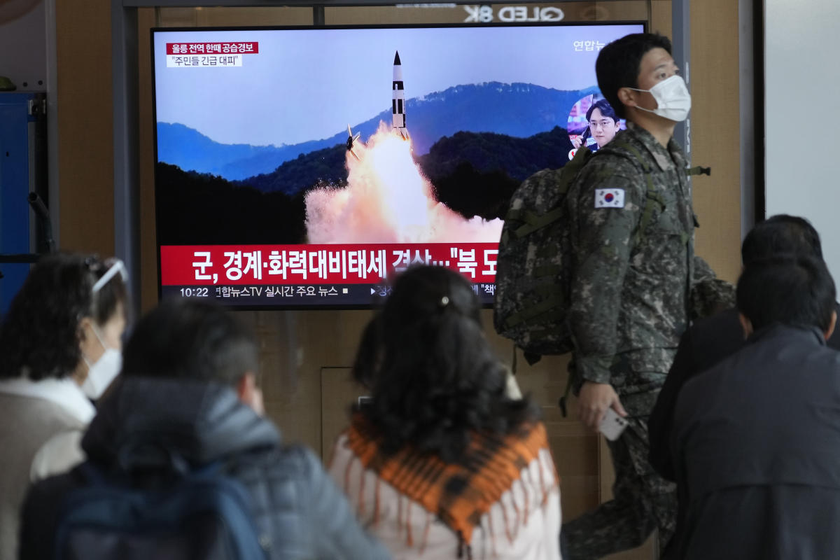 North Korea keeps up missile barrage, launches 1 over Japan