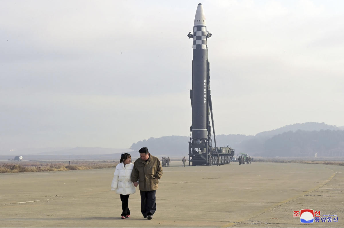 North Korea unveils Kim’s daughter at missile launch site