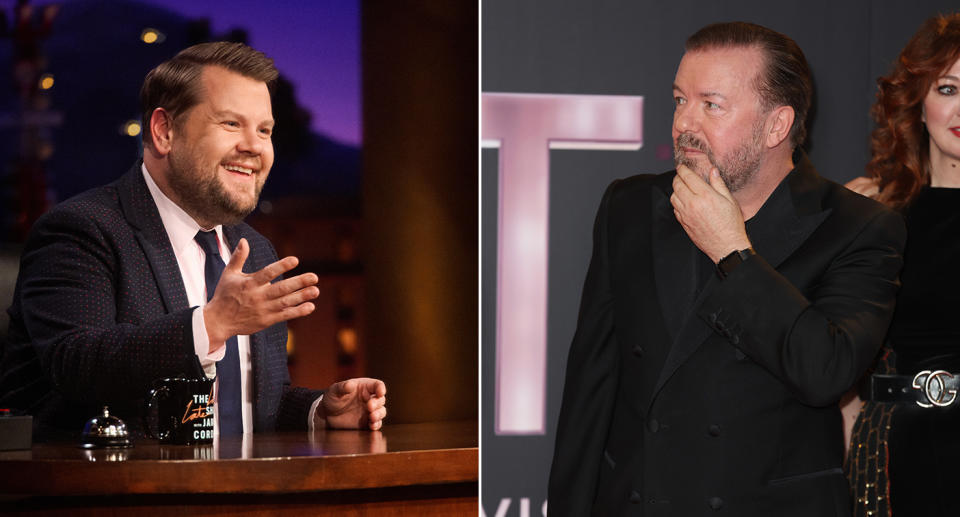 Ricky Gervais spots James Corden repeating his joke ‘word for word’ on ‘The Late Late Show’