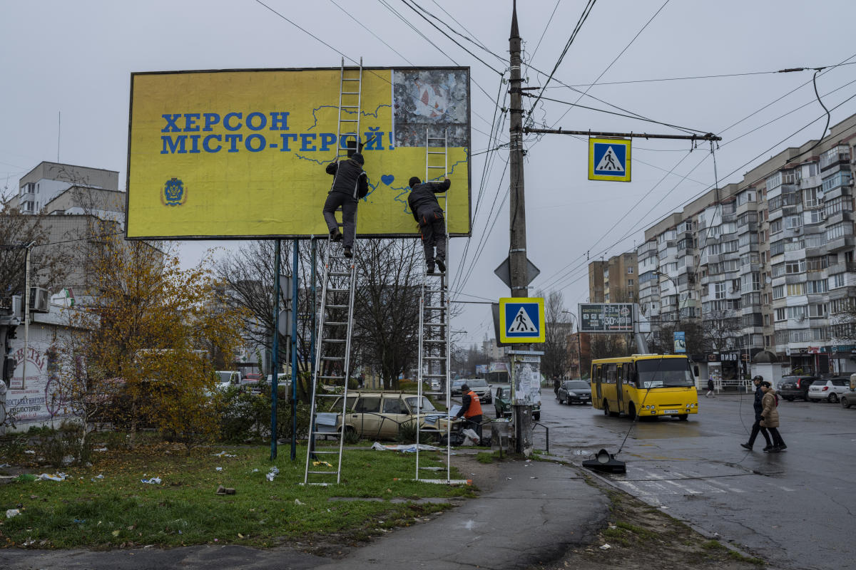 AP PHOTOS: Propaganda billboards embodied Russian occupation