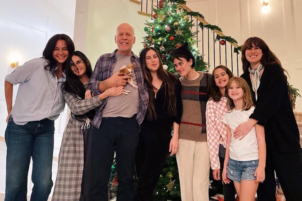 Demi Moore and Emma Heming Willis Pose with Bruce Willis and All His Kids in Rare Family Photo