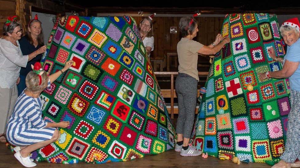 Devon crocheted Christmas tree inspires African town