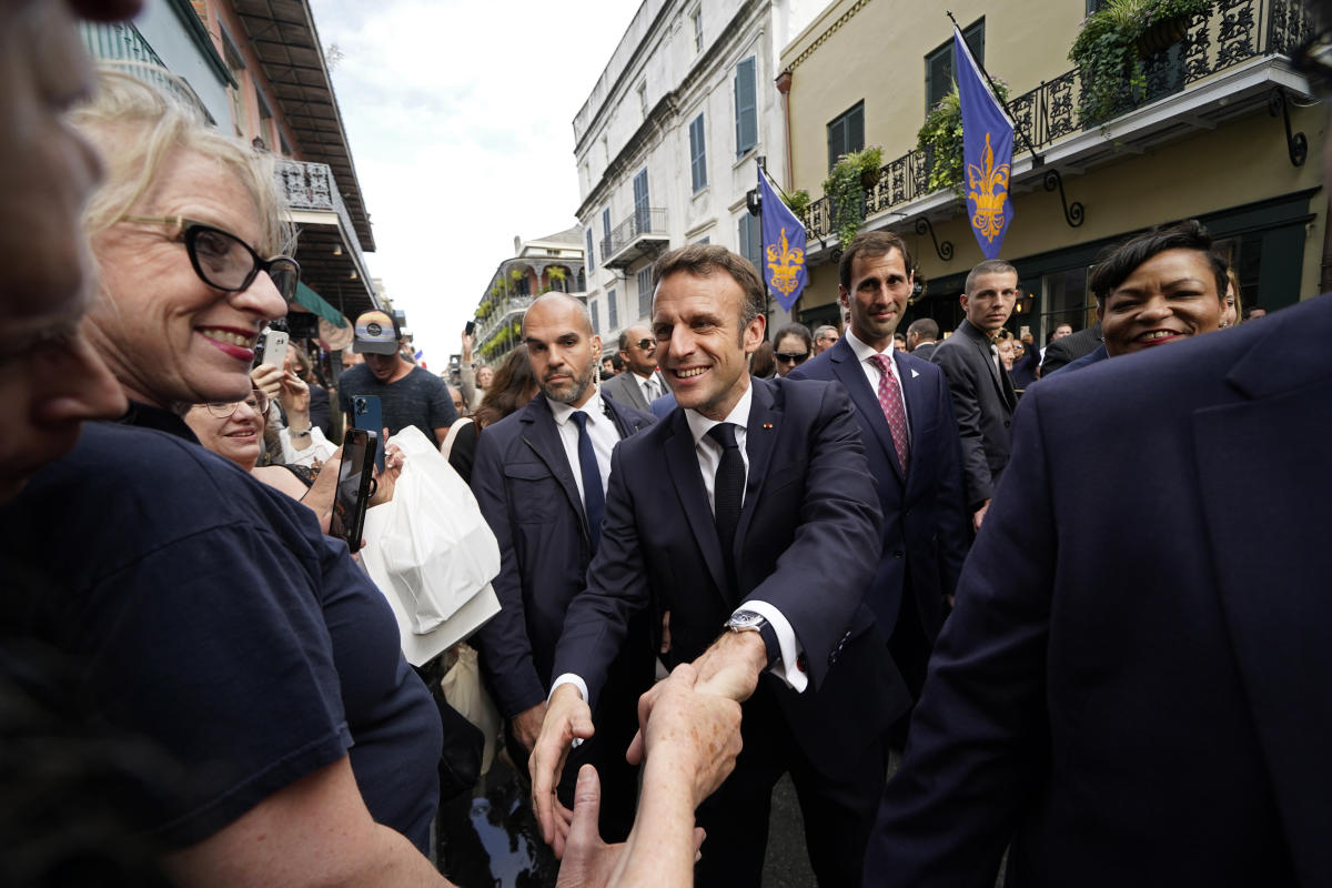 Macron hits New Orleans’ French Quarter, meets with Musk