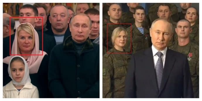 Putin records New Years greeting with uniformed people in background