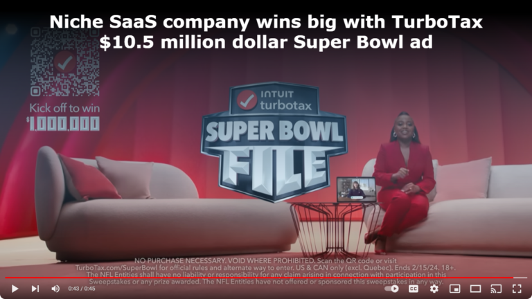 Niche SaaS company wins big with TurboTax $10.5 million dollar Super Bowl ad